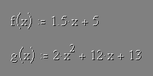 Equations for a line and a parabola